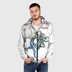 Ветровка с капюшоном мужская Борьба Дзюдо, цвет: 3D-черный — фото 2