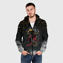 Ветровка с капюшоном мужская Стальной алхимик, цвет: 3D-черный — фото 2
