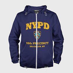 Ветровка с капюшоном мужская Бруклин 9-9 департамент NYPD, цвет: 3D-белый