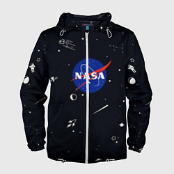 Ветровка с капюшоном мужская NASA, цвет: 3D-белый