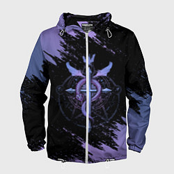 Ветровка с капюшоном мужская Стальной алхимик, цвет: 3D-белый