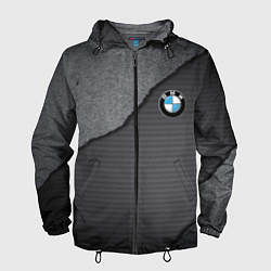 Ветровка с капюшоном мужская BMW, цвет: 3D-черный