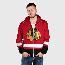 Ветровка с капюшоном мужская Chicago Blackhawks, цвет: 3D-белый — фото 2