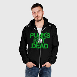 Ветровка с капюшоном мужская Punks Not Dead, цвет: 3D-белый — фото 2