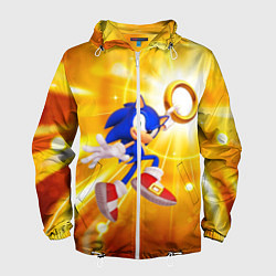 Ветровка с капюшоном мужская Sonic, цвет: 3D-белый