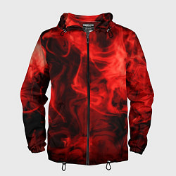 Ветровка с капюшоном мужская Красный дым, цвет: 3D-черный