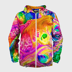 Ветровка с капюшоном мужская TIE DYE, цвет: 3D-белый