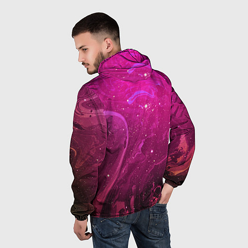 Мужская ветровка РОЗОВЫЙ КОСМОС / 3D-Белый – фото 4