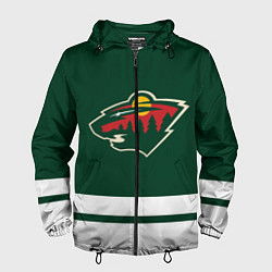 Ветровка с капюшоном мужская Миннесота Уайлд, цвет: 3D-черный