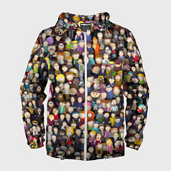 Ветровка с капюшоном мужская Персонажи South Park, цвет: 3D-белый