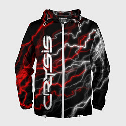 Ветровка с капюшоном мужская CRYSIS, цвет: 3D-белый