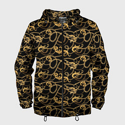Ветровка с капюшоном мужская Versace, цвет: 3D-черный