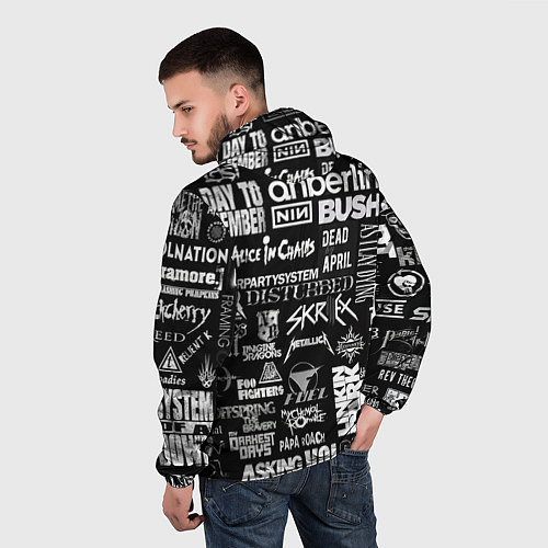 Мужская ветровка Рок группы / 3D-Белый – фото 4
