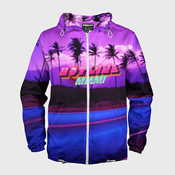 Ветровка с капюшоном мужская HOTLINE MIAMI, цвет: 3D-белый