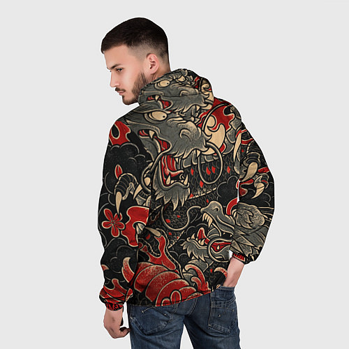 Мужская ветровка Dsquared tatoo DRAGON / 3D-Белый – фото 4