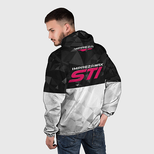 Мужская ветровка SUBARU WRX STI спина Z / 3D-Белый – фото 4