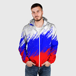 Ветровка с капюшоном мужская Россия, цвет: 3D-белый — фото 2