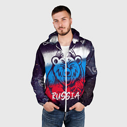 Ветровка с капюшоном мужская Russia Bear, цвет: 3D-белый — фото 2