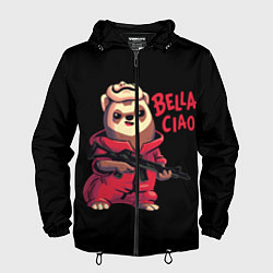 Ветровка с капюшоном мужская Bella Ciao, цвет: 3D-черный