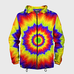Ветровка с капюшоном мужская Tie-Dye, цвет: 3D-черный