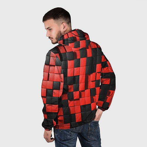Мужская ветровка КУБИКИ 3D / 3D-Черный – фото 4