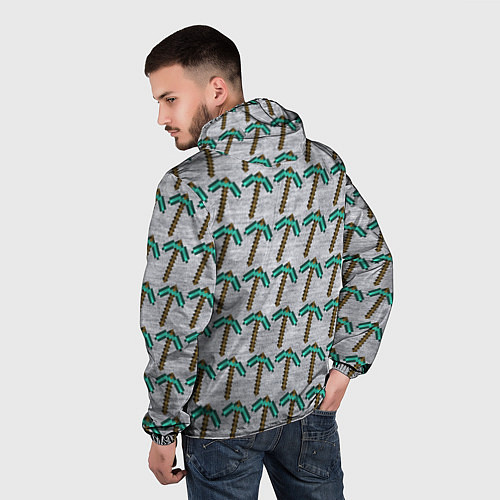 Мужская ветровка Майнкрафт кирка / 3D-Белый – фото 4