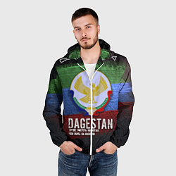 Ветровка с капюшоном мужская Дагестан - Кавказ Сила, цвет: 3D-белый — фото 2