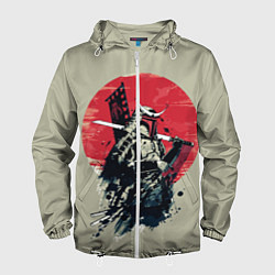 Ветровка с капюшоном мужская Samurai man, цвет: 3D-белый