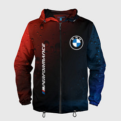 Ветровка с капюшоном мужская BMW БМВ, цвет: 3D-черный