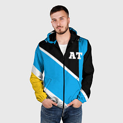 Ветровка с капюшоном мужская Athletic team blue, цвет: 3D-черный — фото 2