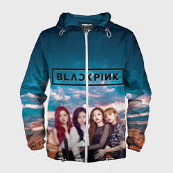 Ветровка с капюшоном мужская BlackPink, цвет: 3D-белый