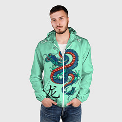 Ветровка с капюшоном мужская Dragon, цвет: 3D-белый — фото 2