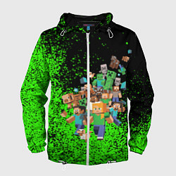 Ветровка с капюшоном мужская Minecraft, цвет: 3D-белый