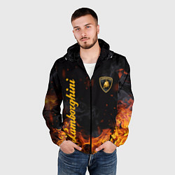 Ветровка с капюшоном мужская LAMBORGHINI, цвет: 3D-черный — фото 2