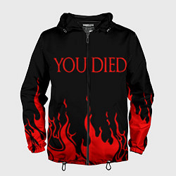Ветровка с капюшоном мужская YOU DIED, цвет: 3D-черный