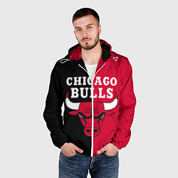 Ветровка с капюшоном мужская Чикаго Буллз, цвет: 3D-белый — фото 2