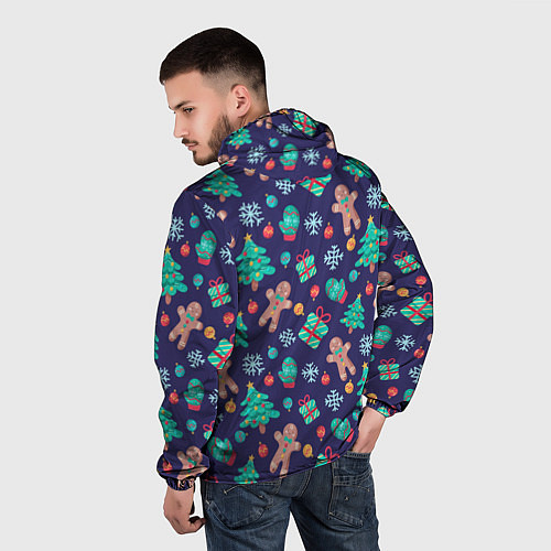 Мужская ветровка Новый год / 3D-Белый – фото 4