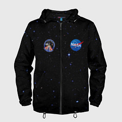 Ветровка с капюшоном мужская NaSa Space Космос Наса, цвет: 3D-черный