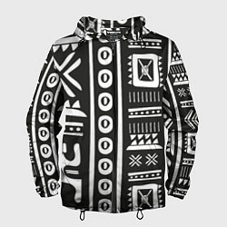 Ветровка с капюшоном мужская Этнический узор, цвет: 3D-черный