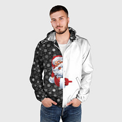 Ветровка с капюшоном мужская Дедушка Мороз, цвет: 3D-белый — фото 2