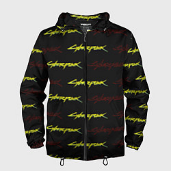 Ветровка с капюшоном мужская Cyberpunk 2077 паттерн, цвет: 3D-черный