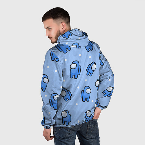 Мужская ветровка Among Us - Синий цвет / 3D-Белый – фото 4
