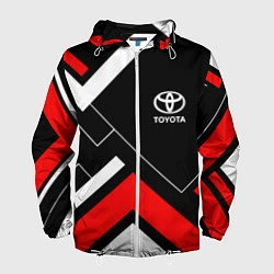 Ветровка с капюшоном мужская Toyota, цвет: 3D-белый