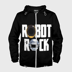 Ветровка с капюшоном мужская Robot Rock, цвет: 3D-белый