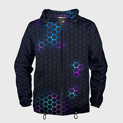 Ветровка с капюшоном мужская НЕОНОВАЯ БРОНЯ НЕО БРОНЯ, цвет: 3D-черный