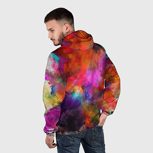 Мужская ветровка Взрыв красок тай дай / 3D-Белый – фото 4