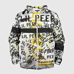 Ветровка с капюшоном мужская LIL PEEP Vintage Graffiti Wall, цвет: 3D-белый