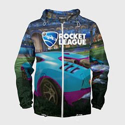 Ветровка с капюшоном мужская Rocket League, цвет: 3D-белый