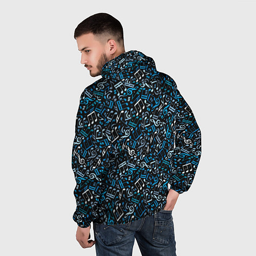 Мужская ветровка Ноты / 3D-Черный – фото 4