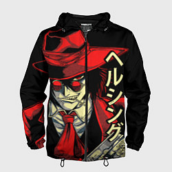 Ветровка с капюшоном мужская Хеллсинг, цвет: 3D-черный